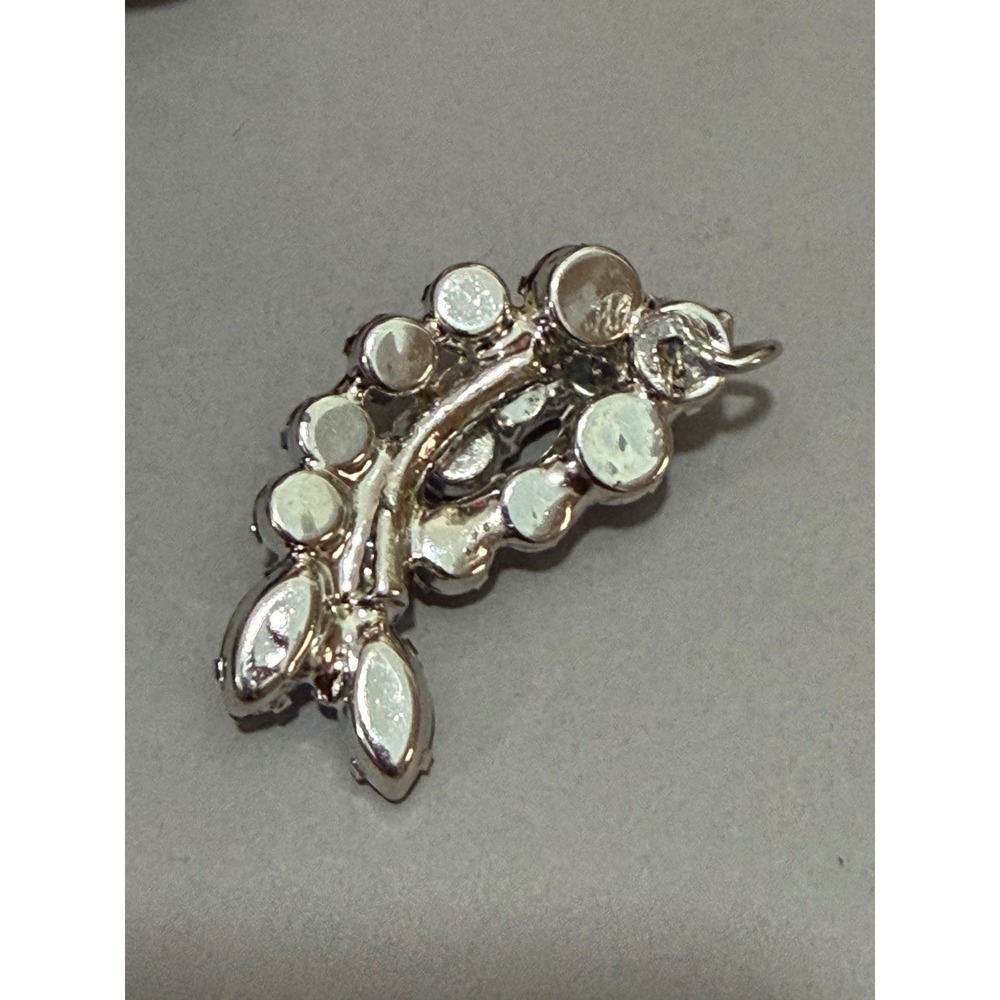 Blue Rhinestone Pendant Women Blue Silver Tone Vintage Cluster Marquise - Picture 6 of 8
